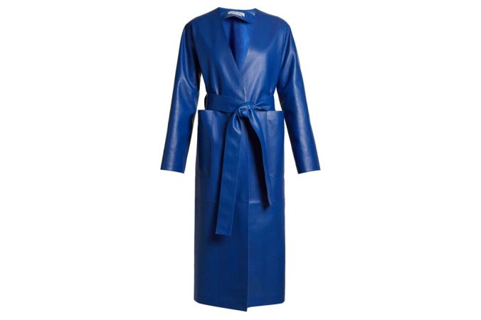 кожено палто мода 2017 синьо Loewe